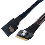 CAB-RBLP8654x8-8654x8 Low Profile SlimSAS SFF-8654 8x 74P to SlimSAS SFF-8654 8x 74P Cable, Right Bend to Straight