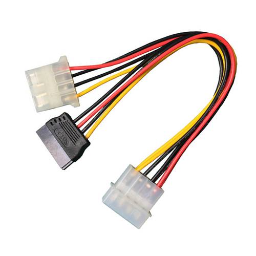 CAB-SATA15PF-2x4PMF SATA 15Pin Female to Two 4Pin (One Male & One Female) IDE Power Cable