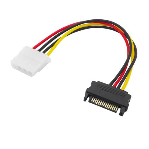 CAB-SATA15PM-LP4F SATA 15Pin Male to LP4 4Pin IDE Molex Female Power Cable