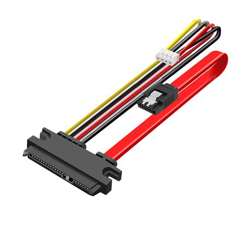 CAB-SATA22PF-7P-S4P20 SATA 22P (7+15) Female to 7Pin SATA Data & PH2.0 Small 4Pin Power Cable