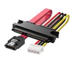 SATA 22P (7+15) Female to 7Pin SATA Data & XH2.54 Small 4Pin Power Cable