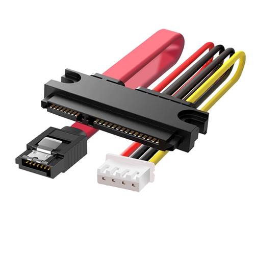 CAB-SATA22PF-7P-S4P254 SATA 22P (7+15) Female to 7Pin SATA Data & XH2.54 Small 4Pin Power Cable