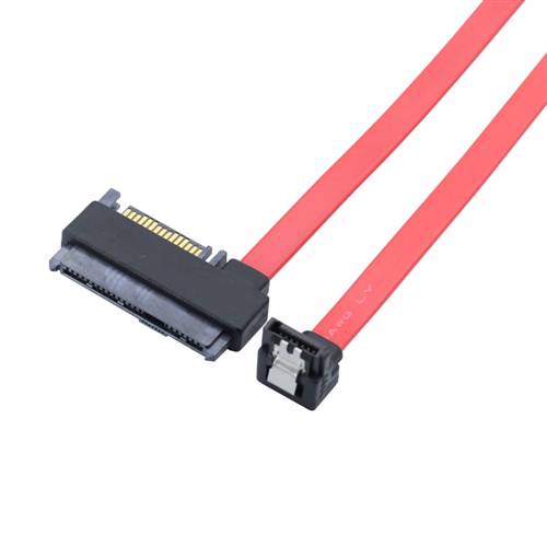 CAB-SATARA-8482 | 7-pin Right-Angle SATA to 29-pin SFF-8482 with 15-pin SATA Power Port