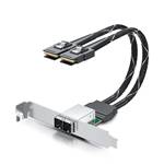 2 Channel Internal Mini SAS SFF-8087 to External HD Mini SAS SFF-8644 Slot Converter