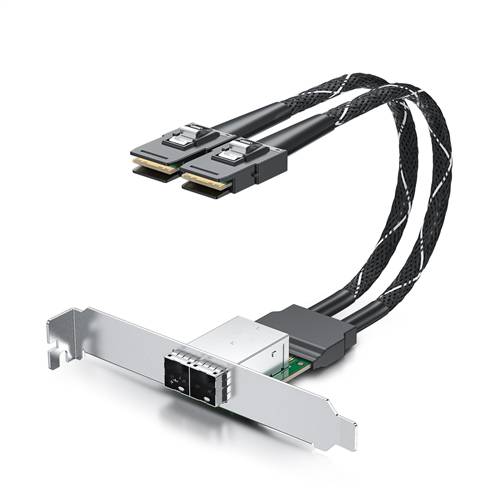 2 Channel Internal Mini SAS SFF-8087 to External HD Mini SAS SFF-8644 Slot Converter