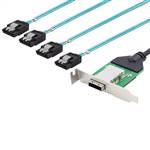 External Mini SAS SFF-8088 26P Female Slot to 4x SATA 7-pin Converter