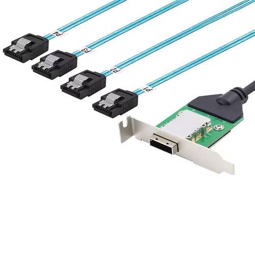 External Mini SAS SFF-8088 26P Female Slot to 4x SATA 7-pin Converter