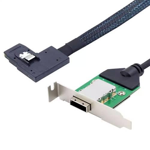 External Mini SAS SFF-8088 Female Slot to Right-Exit Internal Mini SAS SFF-8087 Converter