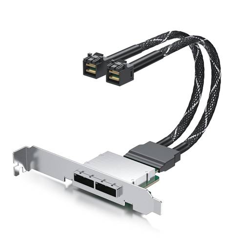 2 Channel Internal HD Mini SAS SFF-8643 to External Mini SAS SFF-8088 Slot Converter
