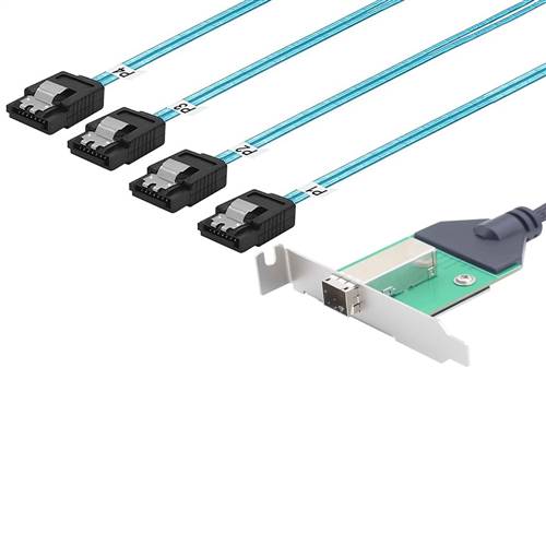 External Mini SAS HD SFF-8644 Female Slot to 4x SATA 7-pin Converter