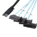 M.2 M-Key to 4x 29-pin SFF-8482 with 15-pin SATA Power Port