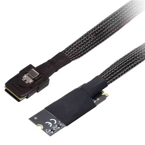 M.2 M-Key NVMe 2260 to Internal Mini SAS SFF-8087 36P Male Converter