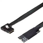 M.2 M-Key NVMe 2260 to Left-Exit Internal Mini SAS SFF-8087 36P Male Converter