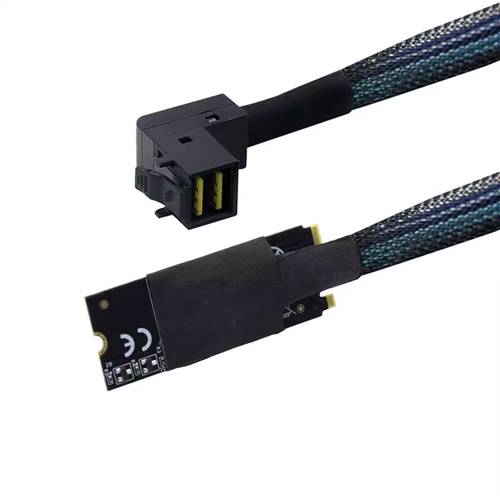 M.2 M-Key to Right-Angle Internal HD Mini SAS SFF-8643 Converter