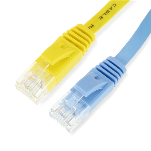 Compufox EPC-CAT6-UTP-F | Cat6 Snagless / Molded Boot UTP Flat Ethernet Network Patch Cable