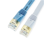 Compufox EPC-CAT7-SSTP-F | Cat7 Snagless / Molded Boot SSTP Flat LAN Patch Cable