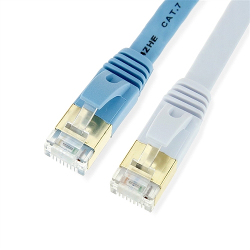 Compufox EPC-CAT7-SSTP-F | Cat7 Snagless / Molded Boot SSTP Flat LAN Patch Cable