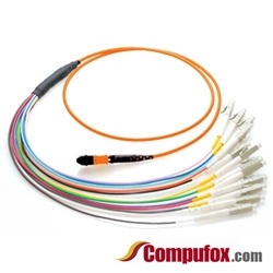 12 Fiber MTP / MPO OM1 62.5/125 Multimode Fanout Fiber Optic Patch Cable