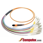12 Fiber MTP / MPO OM2 50/125 Multimode Fanout Fiber Optic Patch Cable