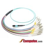 12 Fiber MTP / MPO OM4 50/125 Multimode Fanout Fiber Optic Patch Cable