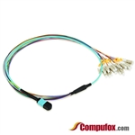 24 Fiber MTP / MPO OM3 50/125 Multimode Fanout Fiber Optic Patch Cable