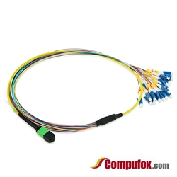 24 Fiber MTP / MPO OS1 9/125 Singlemode Fanout Fiber Optic Patch Cable