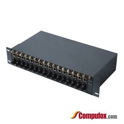 2U 16-slot Rack-mount Media Converter Chassis for Unmanaged Media Converter Modules