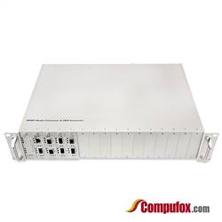 2U 17-slot Rack-mount Media Converter Chassis for Media Converter Modules, With 1 SNMP Management Card