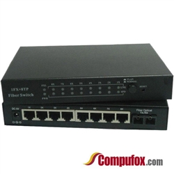 10/100M Dual Fiber 1-port SC/ST/FC & 8-port RJ45 Fast Ethernet Fiber Media Converter
