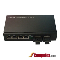 10/100M Dual Fiber 2-port SC/ST/FC & 4-port RJ45 Fast Ethernet Fiber Media Converter