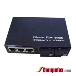 A Pair of 10/100M Single Fiber 2-port SC/ST/FC & 3-port RJ45 BIDI WDM Fiber Media Converter
