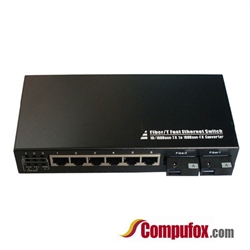 A Pair of 10/100M Single Fiber 2-port SC/ST/FC & 6-port RJ45 BIDI WDM Fiber Media Converter