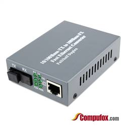 Single Fiber Fast Ethernet WDM / BiDi Fiber Media Converter, 1-port Fiber & 1-port RJ45, Tx:1310nm/Rx:1550nm, SMF, 20km