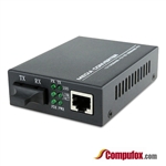 Dual Fiber 10/100Base-TX to 100Base-EX Fast Ethernet Fiber Media Converter, 1-port Fiber & 1-port RJ45, 1310nm SMF, 40km