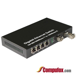 Gigabit Ethernet 6-port Switch with 2 SFP Slot and 4 RJ45 Port