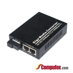 A Pair of 10/100/1000M Single Fiber 1-port SC/ST/FC & 2-port RJ45 BIDI WDM Fiber Media Converter