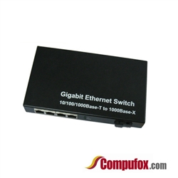 A Pair of 10/100/1000M Single Fiber 1-port SC/ST/FC & 4-port RJ45 BIDI WDM Fiber Media Converter