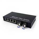 2-port GE SFP & 4-port 10/100/1000Base-T RJ45, Gigabit Ethernet Switch / SFP Media Converter