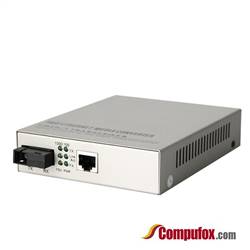 Single Fiber 10/100/1000M Managed Fiber Media Converter, 1-port Fiber & 1-port RJ45, Tx:1550nm/Rx:1310nm, SMF, 20km