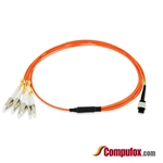 QSFP+ MPO to 8 LC (4 Duplex LC) Fanout / Breakout Cable, Multimode OM1