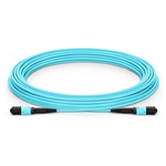 Multimode MPO-24 (Female) To MPO-24 (Female) Trunk Cable (24 Fiber, 50/125 OM3, LSZH, Aqua)
