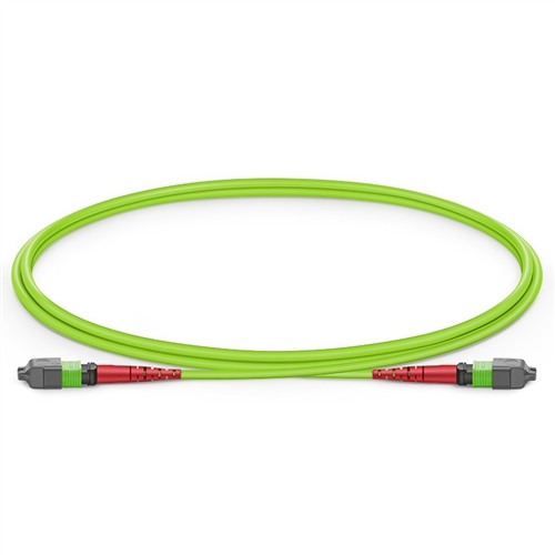 Multimode MPO-24 (Female) To MPO-24 (Female) Trunk Cable (24 Fiber, 50/125 OM5,  LSZH, Lime Green)