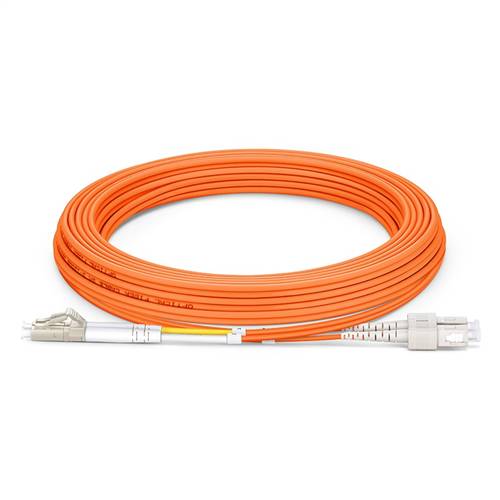 5m (16.4ft) 50/125 OM2 LC to SC UPC Duplex Multimode Fiber Optic Patch Cable