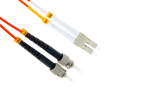 50m (164ft) 50/125 OM2 LC to ST UPC Duplex Multimode Fiber Optic Patch Cable