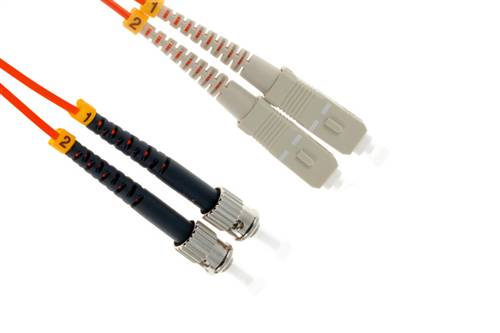 15m (49.2ft) 50/125 OM2 SC to ST UPC Duplex Multimode Fiber Optic Patch Cable
