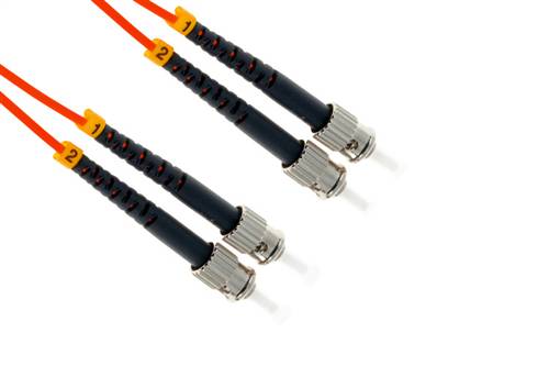 20m (65.6ft) 50/125 OM2 ST to ST UPC Duplex Multimode Fiber Optic Patch Cable