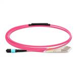 20m MPO to 4xLC  Breakout Cable, 8 Fiber, OM4 MM, Type B, LSZH