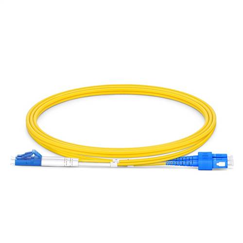 0.5m (1.6ft) 9/125 OS2 LC to SC Singlemode Duplex Fiber Optic Patch Cable
