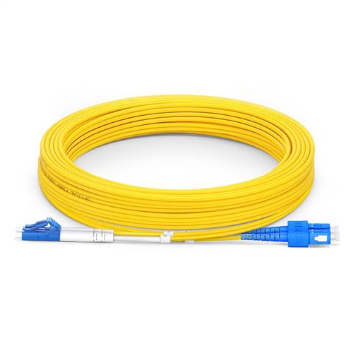 15m (49.2ft) 9/125 OS2 LC to SC Singlemode Duplex Fiber Optic Patch Cable