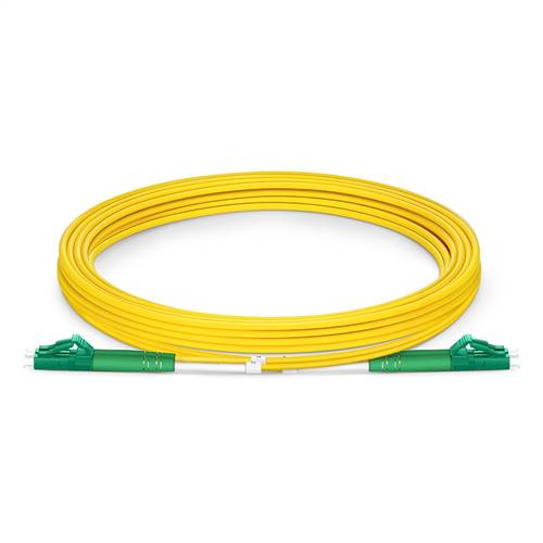 3m (9.8ft) LC APC to LC APC Duplex OS2 Single-Mode Fiber Patch Cable